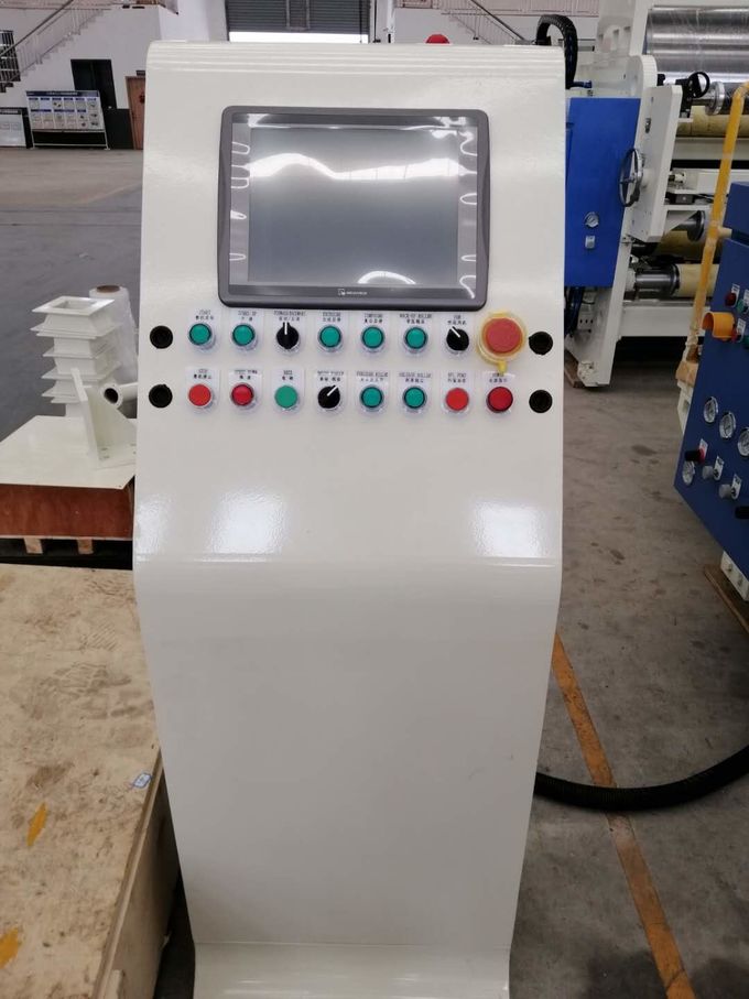 Máquina que lamina de papel exacta del control de la temperatura por el PLC con una máquina blanca y azul más fina de la capa 0