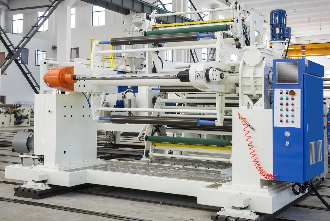 Máquina que lamina de papel automática de la velocidad rápida con el tipo ultrasónico blanco y azul del sistema del EPC