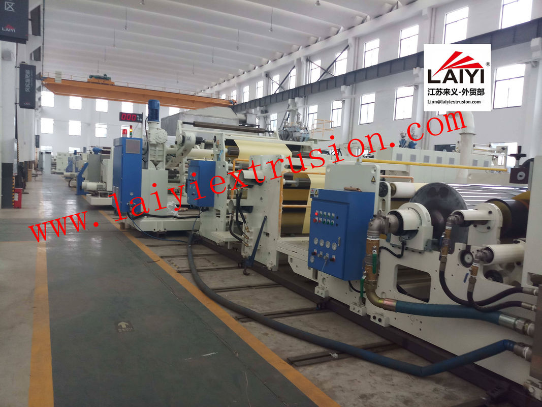 Máquina plástica de la laminación del derretimiento caliente automático con el sistema de enfriamiento rápido en blanco y azul