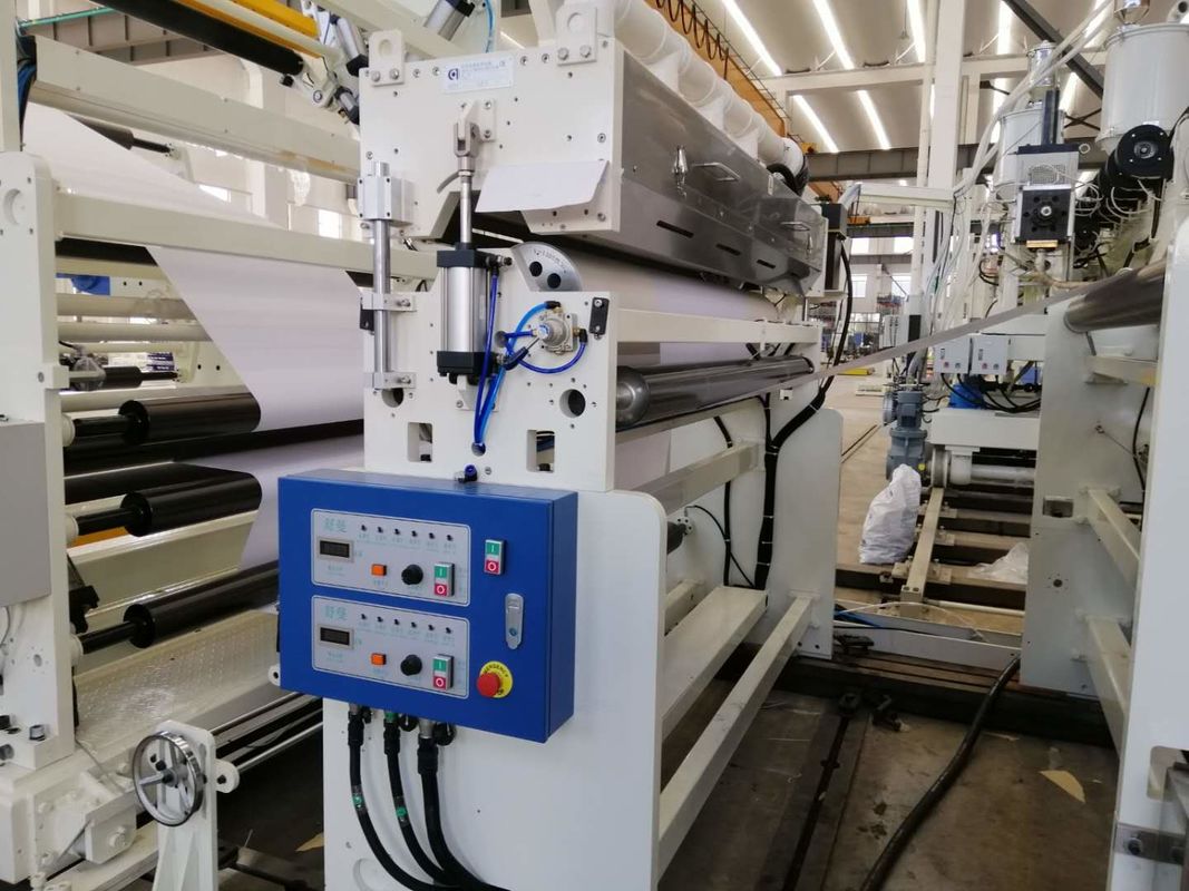 1200-1600 mm Gran máquina de laminado automático de papel no tejido con 2 eje de aire de giro automático de alta velocidad Blanco azul