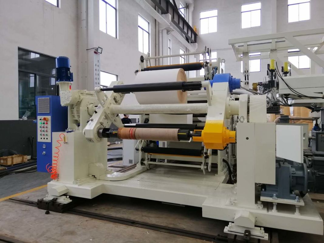 Máquina plástica automática de la laminación del carrete de película con la desenrolladora doble de la estación y Rewinder en azul y blanco